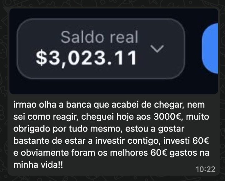 Print de um membro com saldo real de 3023 dólares
