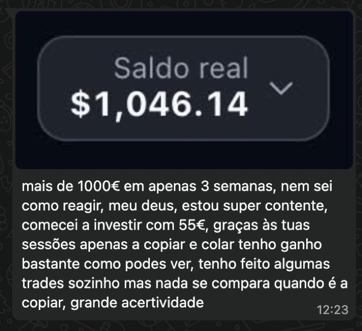 Print de um membro com saldo real de 1046 dólares